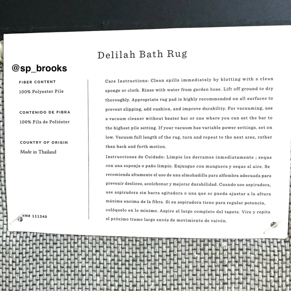 🎁Rifle Paper Co x Loloi Delilah 17”x24” Bath Rug - Multi Foam Polyester Pile